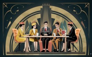 AI generated graphic of workers at a table